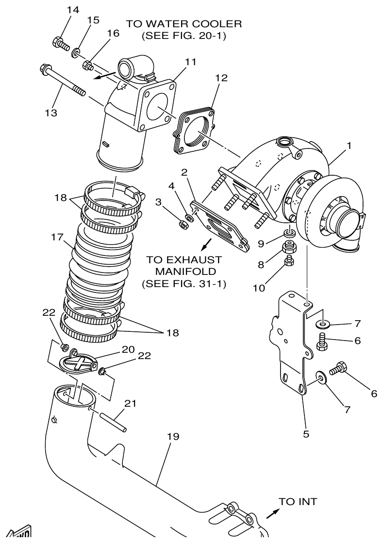 Yamaha ME422STIP2 (N601)STIP1(N611) EXHAUST 2 parts diagram